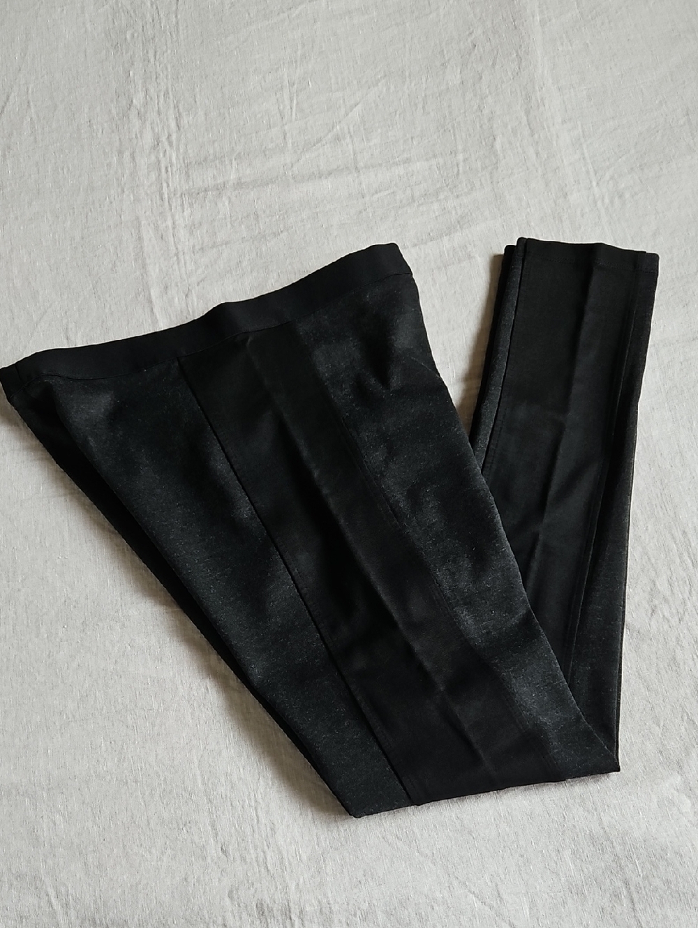 BCBGmaxzria Gray Pullover Skinny Jeggings Pants Wide Black Panels At Side Medium - Picture 10 of 16
